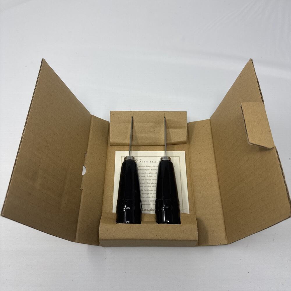 LONGABERGER POTTERY VITRIFIED WOVEN TRADITIONS SPREADER SET EBONY